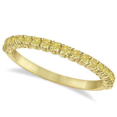 Half-Eternity Pave Thin Lab Yellow Lab  Diamond Ring 14k Yellow Gold (0.50ct)