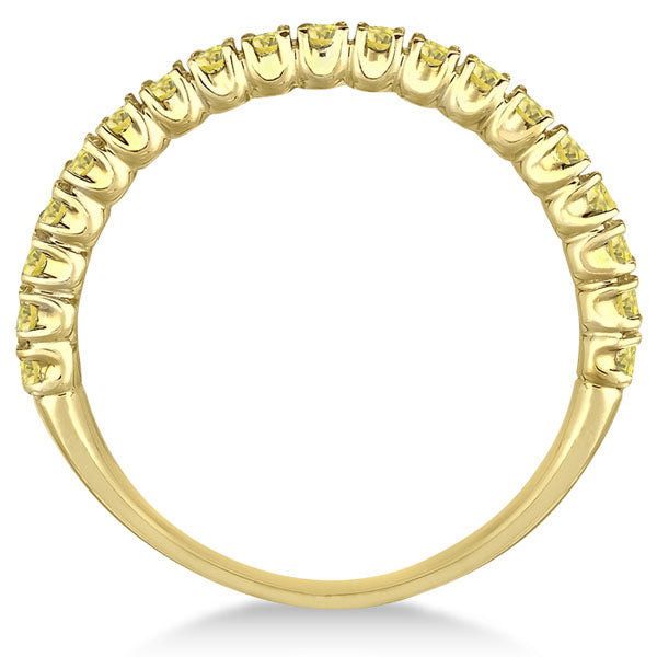 Half-Eternity Pave Thin Yellow Diamond Ring 14k Yellow Gold (0.50ct)