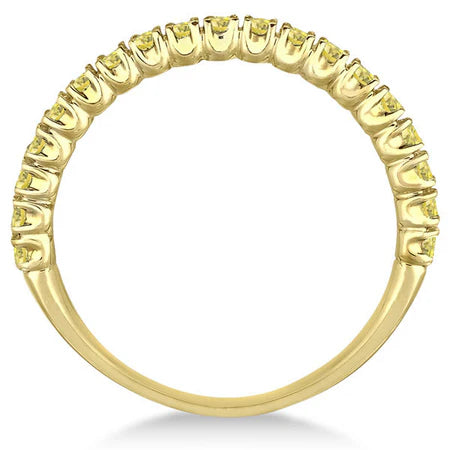 Half-Eternity Pave Thin Lab Yellow Lab  Diamond Ring 14k Yellow Gold (0.50ct)
