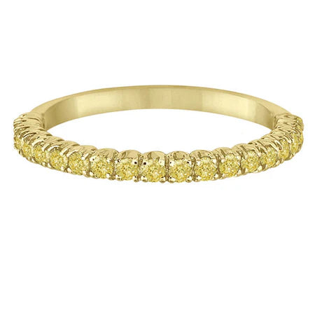 Half-Eternity Pave Thin Lab Yellow Lab  Diamond Ring 14k Yellow Gold (0.50ct)