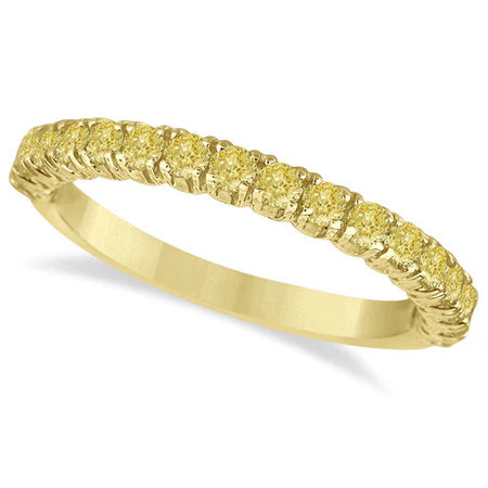 Half-Eternity Pave Lab Yellow Lab  Diamond Stacking Ring 14k Yellow Gold (0.75ct)