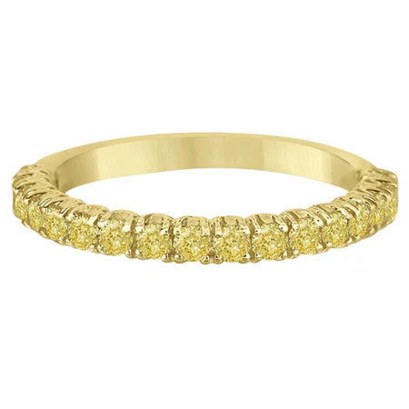 Half-Eternity Pave Lab Yellow Lab  Diamond Stacking Ring 14k Yellow Gold (0.75ct)