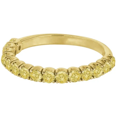 Lab Yellow Canary Lab  Diamond Ring Anniversary Band 14k Yellow Gold (1.00ct)
