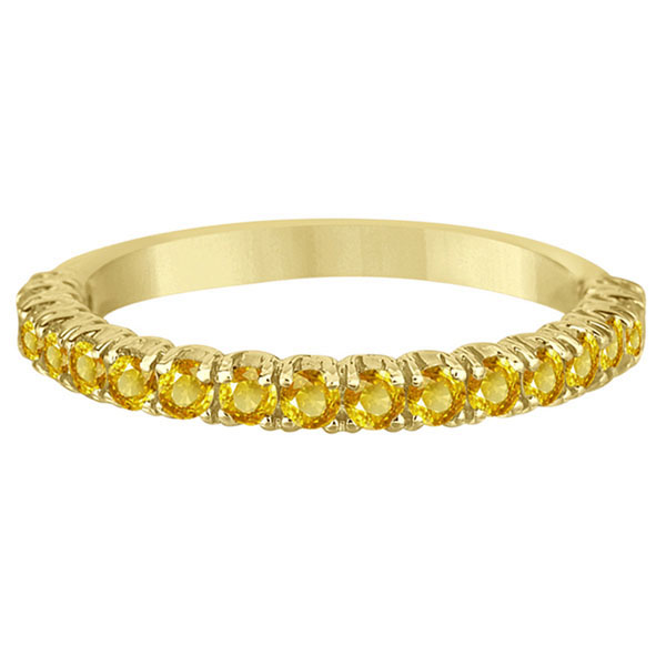 Half-Eternity Pave Yellow Sapphire Stack Ring 14k Yellow Gold (0.95ct)