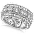Vintage Style Byzantine Wide Band Lab Diamond Ring 14k White Gold (1.37ct)