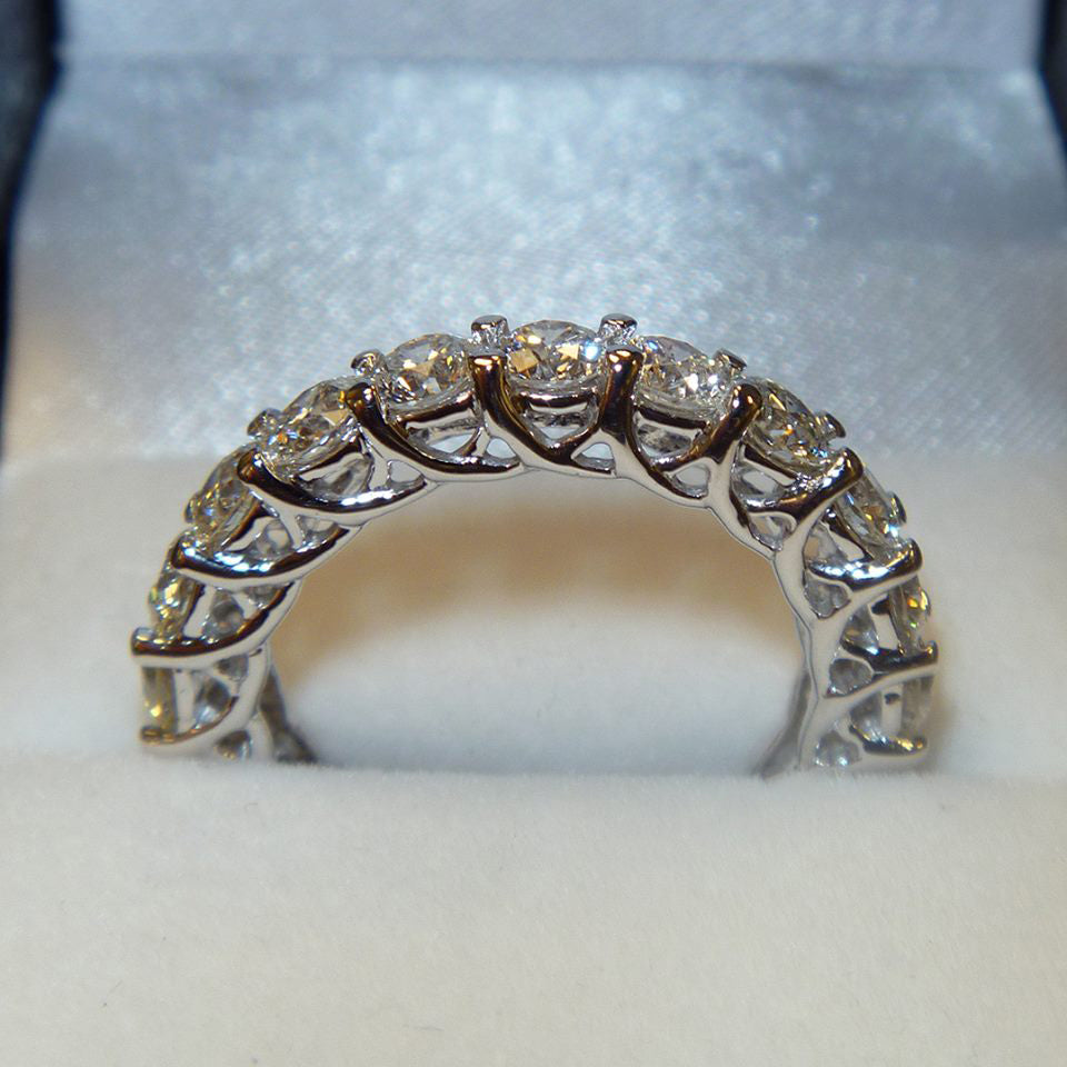 Luxury Diamond Eternity Anniversary Ring Band 14k White Gold (3.50ct)