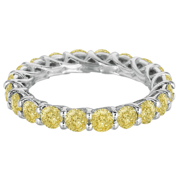 Fancy Yellow Canary Diamond Eternity Ring Band 14k White Gold (3.50ct)
