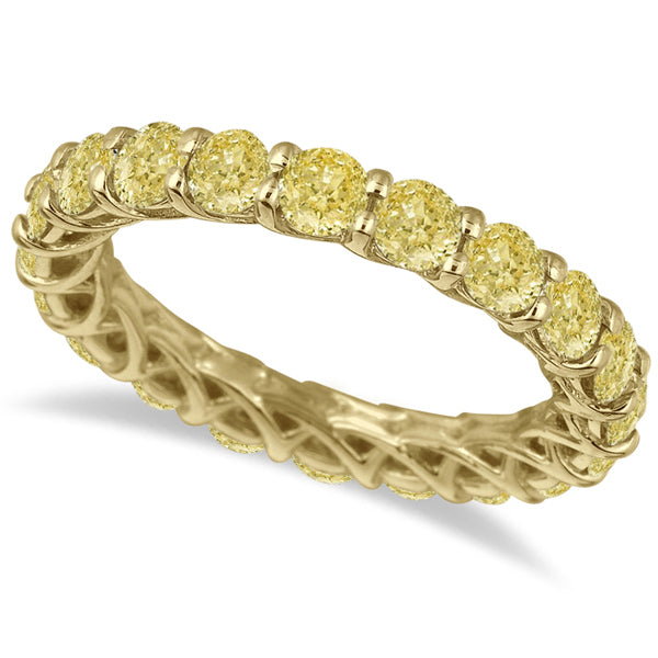 Fancy Yellow Canary Diamond Eternity Ring Band 14k Yellow Gold (3.50ct)