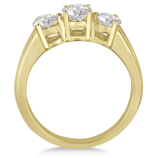 Three Stone Diamond Anniversary Band in 14k Yellow Gold 1.01ct