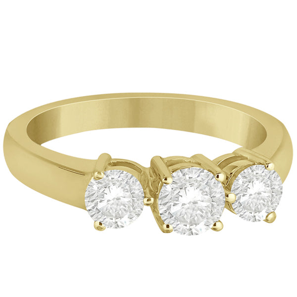 Three Stone Diamond Anniversary Band in 14k Yellow Gold 1.01ct