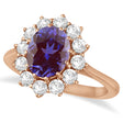 Oval Lab Alexandrite and Diamond Ring 18k Rose Gold (3.60ctw)