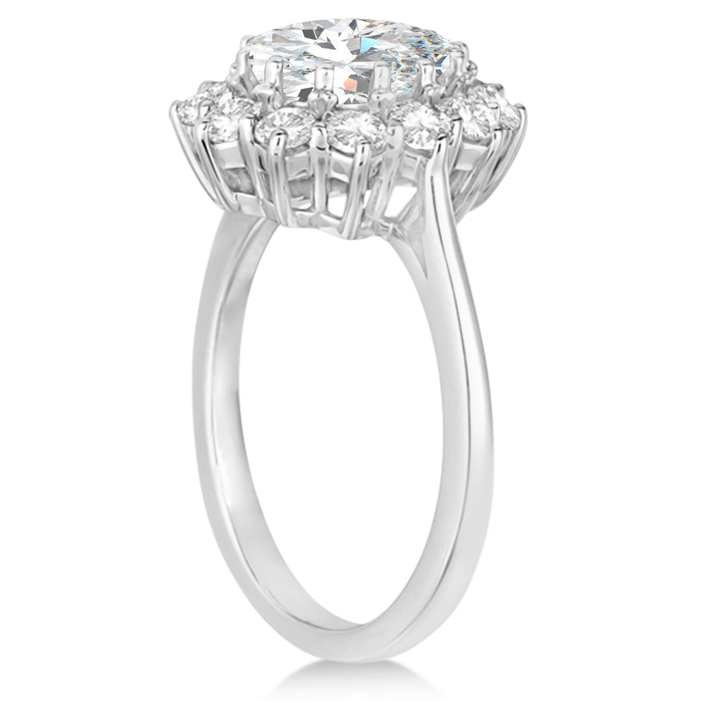 Oval Lab Diamond Accented Ring 14k White Gold (2.80ctw)