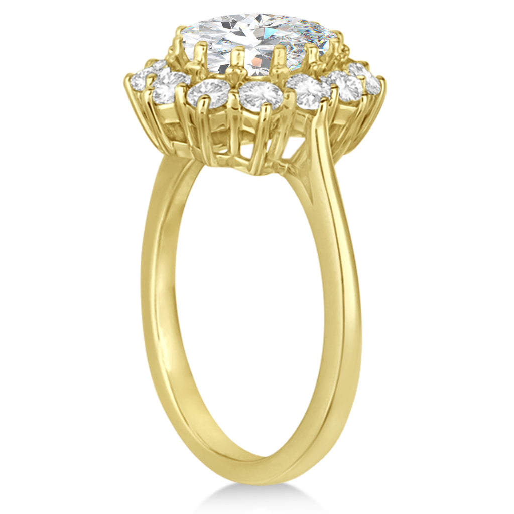 Oval Lab Diamond Accented Ring 14k Yellow Gold (2.80ctw)