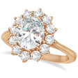 Oval Lab Diamond Accented Ring 18k Rose Gold (2.80ctw)