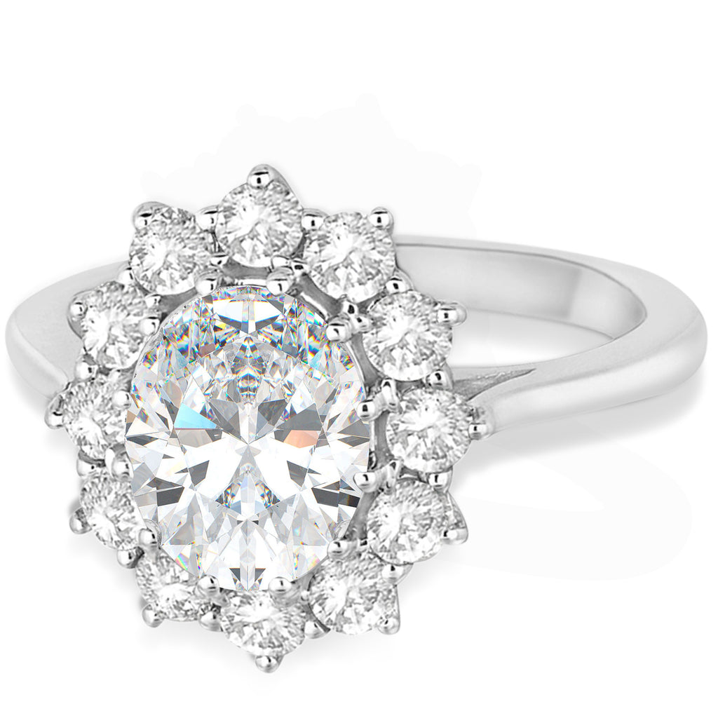 Oval Lab Diamond Accented Ring 18k White Gold (2.80ctw)