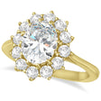 Oval Lab Diamond Accented Ring 18k Yellow Gold (2.80ctw)