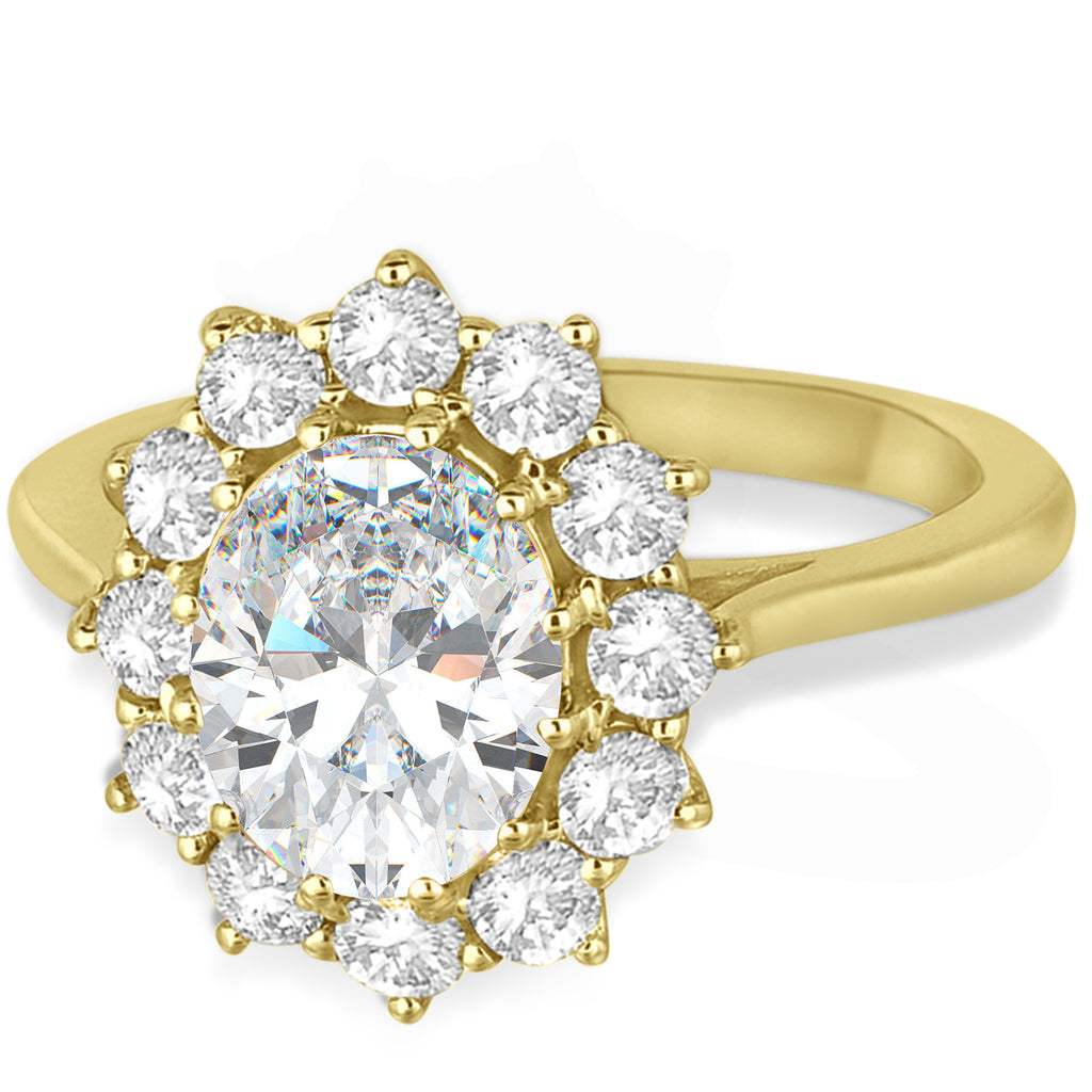 Oval Moissanite and Diamond Ring 14k Yellow Gold (3.60ctw)