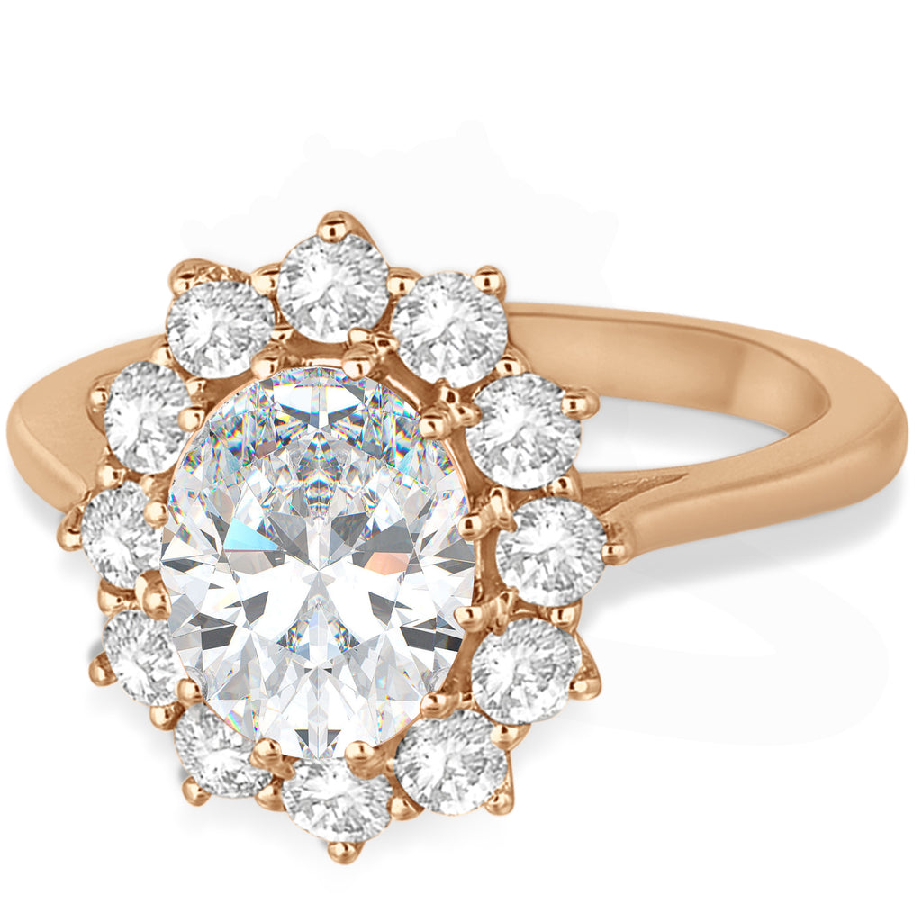 Oval Moissanite and Diamond Ring 18k Rose Gold (3.60ctw)