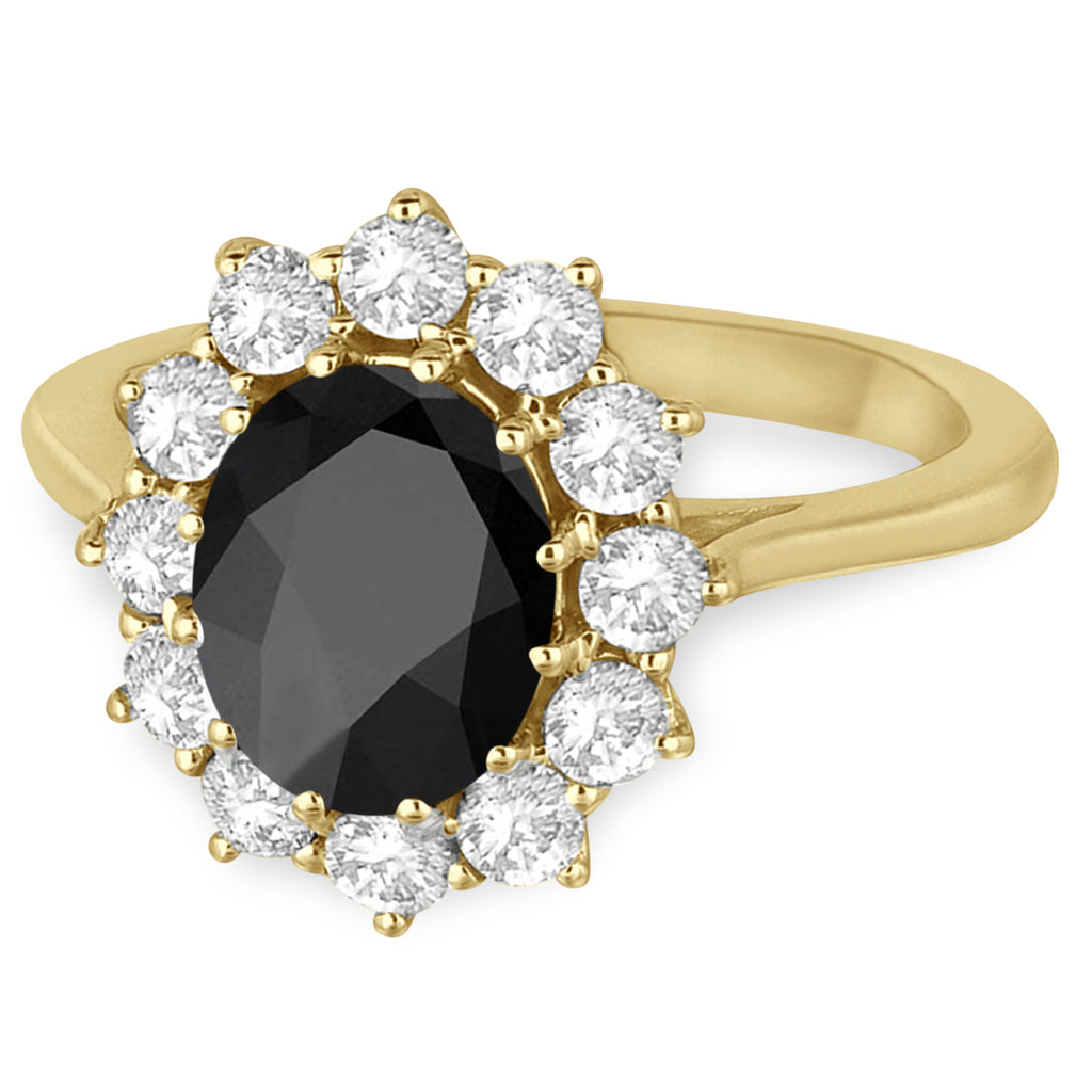 Oval Onyx and Diamond Ring 18k Yellow Gold (3.60ctw)