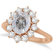 Oval Salt & Pepper and White Diamond Accented Ring 14k Rose Gold (2.80ctw)