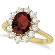 Oval Garnet and Diamond Ring 14k Yellow Gold (3.60ctw)