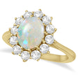 Oval Shape Opal & Diamond Accented Ring in 14k Yellow Gold (3.60ctw)