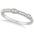 Pave Set Vintage Stacking Diamond Ring Band 14k White Gold (0.15ct)