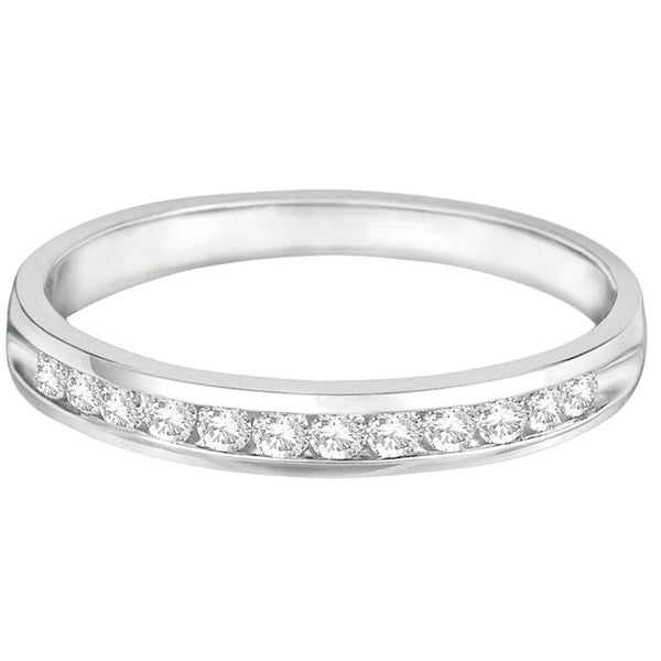 Channel-Set Diamond Anniversary Ring Band 14k White Gold (0.25ct)