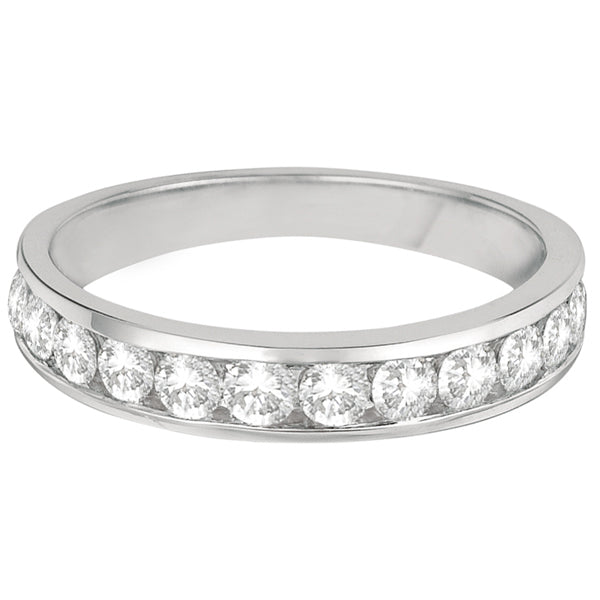 Channel-Set Diamond Anniversary Ring Band 14k White Gold (0.75ct)