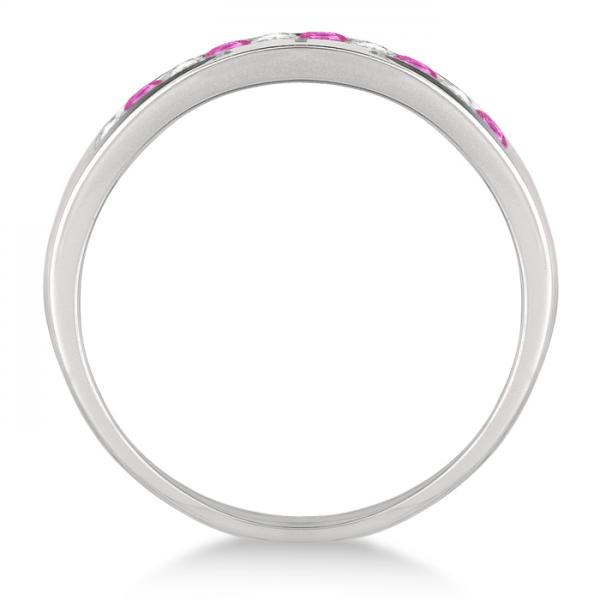 Sideways Cross Chain Bracelet & Diamond Accents 14k White Gold 0.20ct