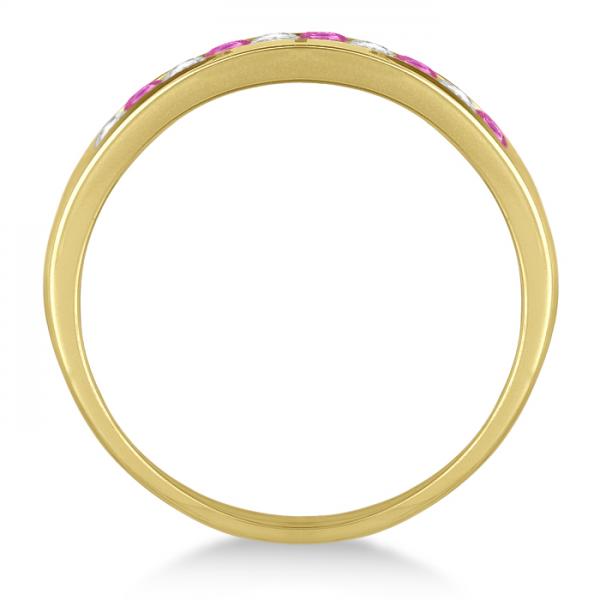 Sideways Cross Chain Bracelet & Diamond Accents 14k Yellow Gold 0.20ct