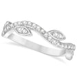 Diamond Marquise Shape Vine Leaf Ring Band 14k White Gold (0.36ct)