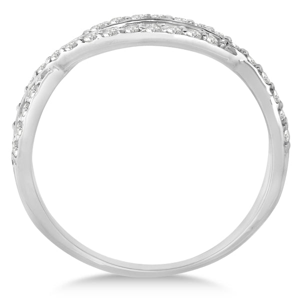 Pave Set Diamond Twisted Infinity Band in 14k White Gold (0.32ct)