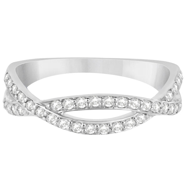 Pave Set Diamond Twisted Infinity Band in 14k White Gold (0.32ct)