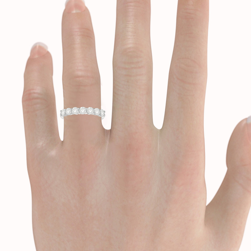 Diamond Seven Stone Wedding Band 14k White Gold (1.00ct)