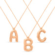 Personalized Helium Balloon Initial Letter Charm Pendant Necklace 14K Rose Gold