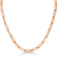 Large Paperclip Link Chain Necklace 14k Rose Gold (6.1mm)