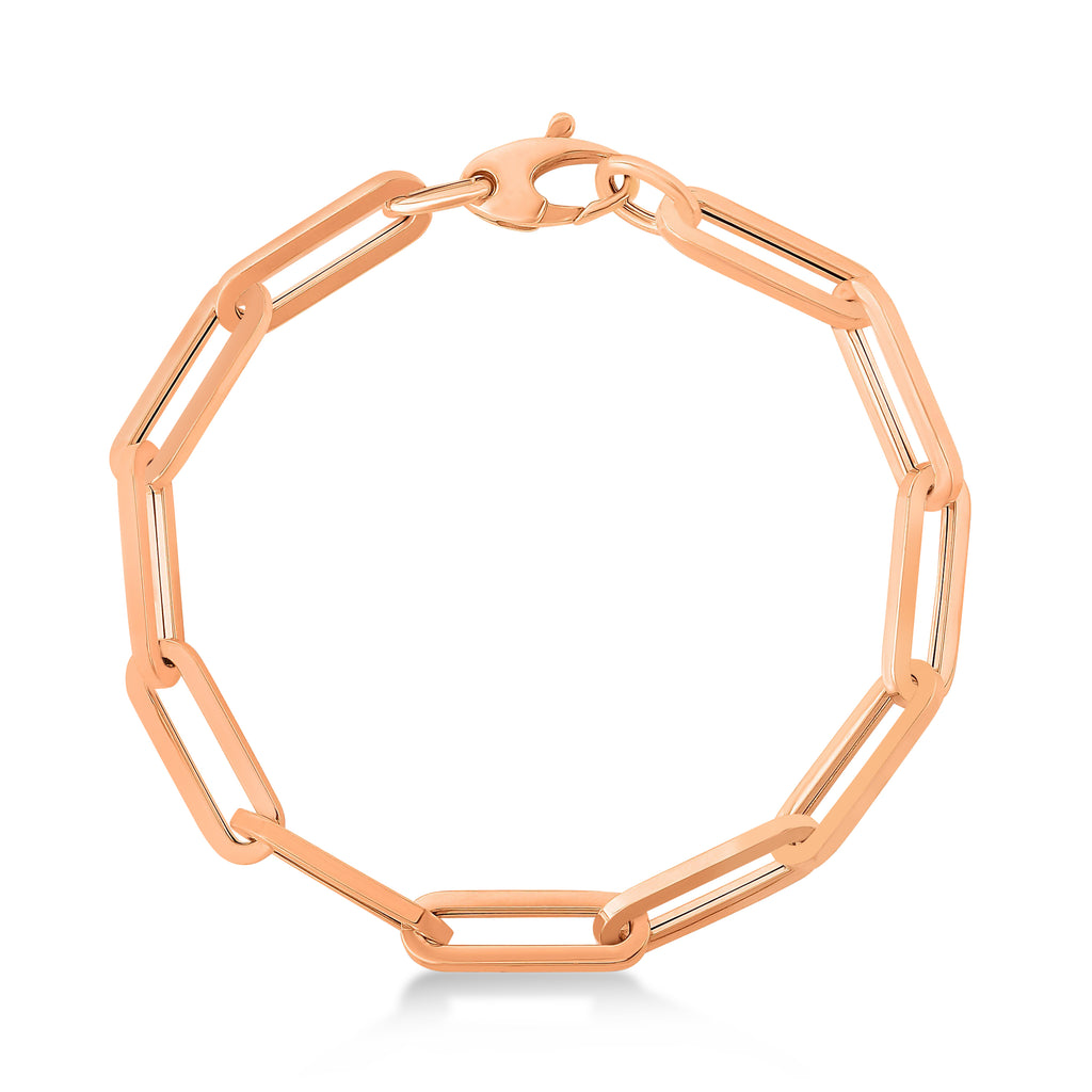 Large Paperclip Link Chain Necklace 14k Rose Gold (6.1mm)