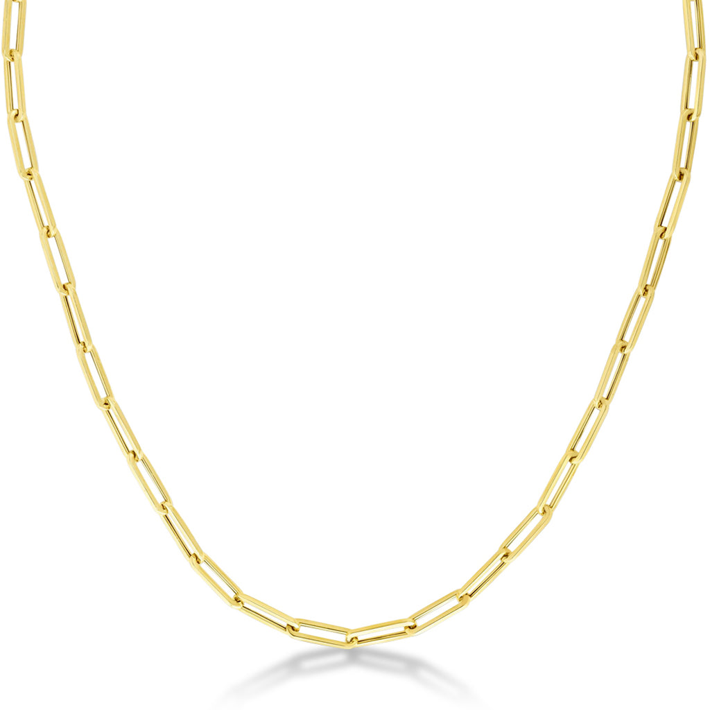 Medium Paperclip Link Chain Necklace 14k Yellow Gold (4.2mm)