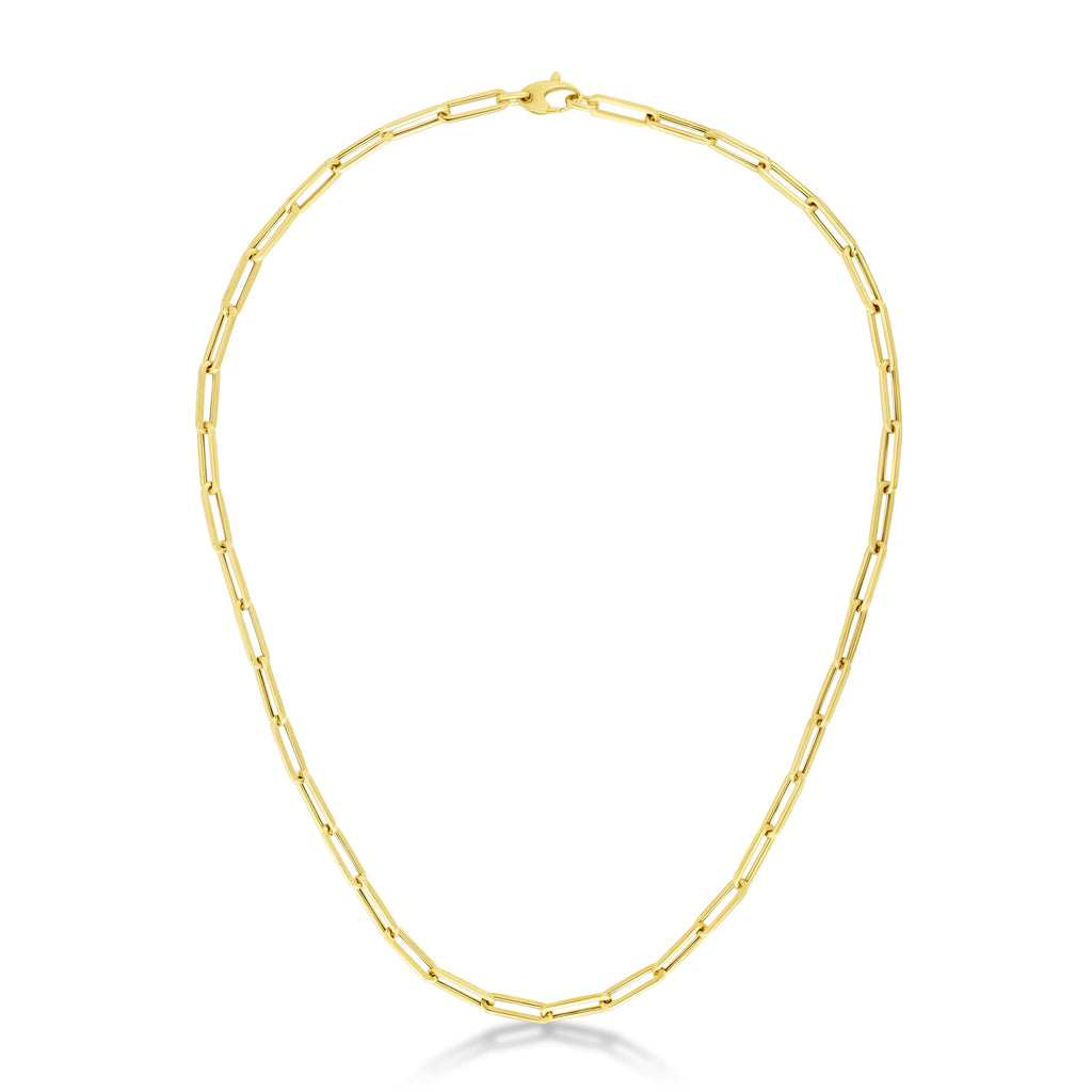 Medium Paperclip Link Chain Necklace 14k Yellow Gold (4.2mm)