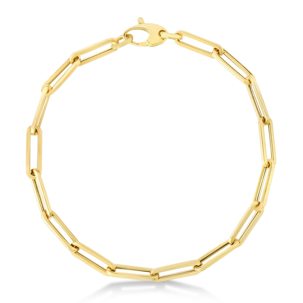 Medium Paperclip Link Chain Necklace 14k Yellow Gold (4.2mm)
