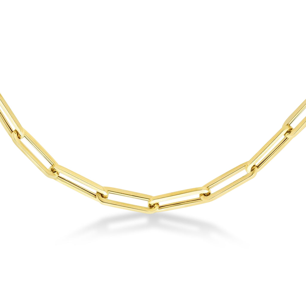 Medium Paperclip Link Chain Necklace 14k Yellow Gold (4.2mm)