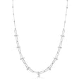 U-Link Paperclip Bead Hardwear Chain Necklace 14k White Gold