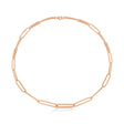 Paperclip Bar Fashion Chain Bracelet 14K Rose Gold