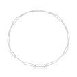 Paperclip Bar Fashion Chain Bracelet 14K White Gold