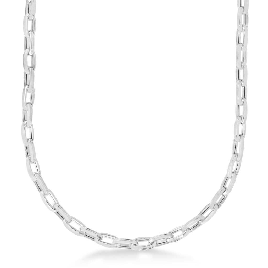 Men's Paperclip Chain Necklace 14k White Gold (7.1mm)