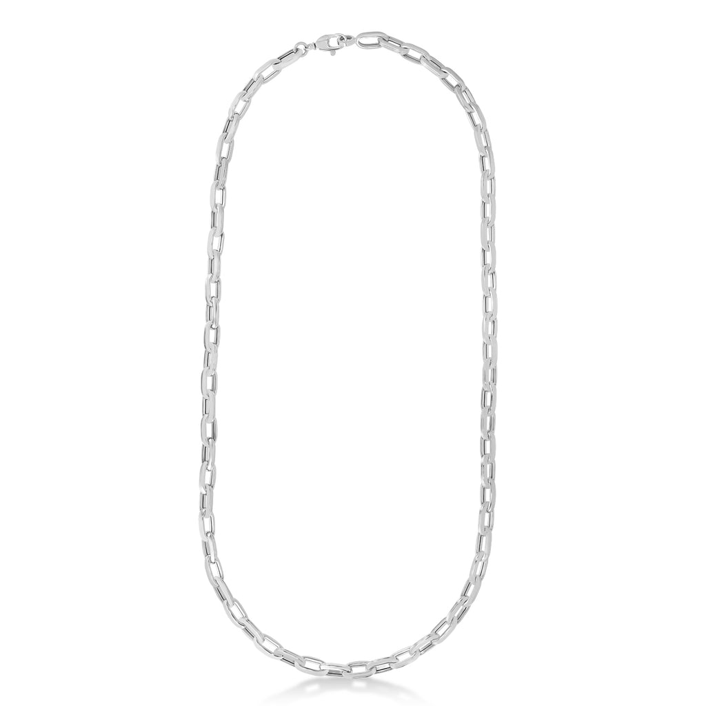 Men's Paperclip Chain Necklace 14k White Gold (7.1mm)