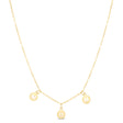 Adjustable "MOM" Necklace Pendant 14K Yellow Gold
