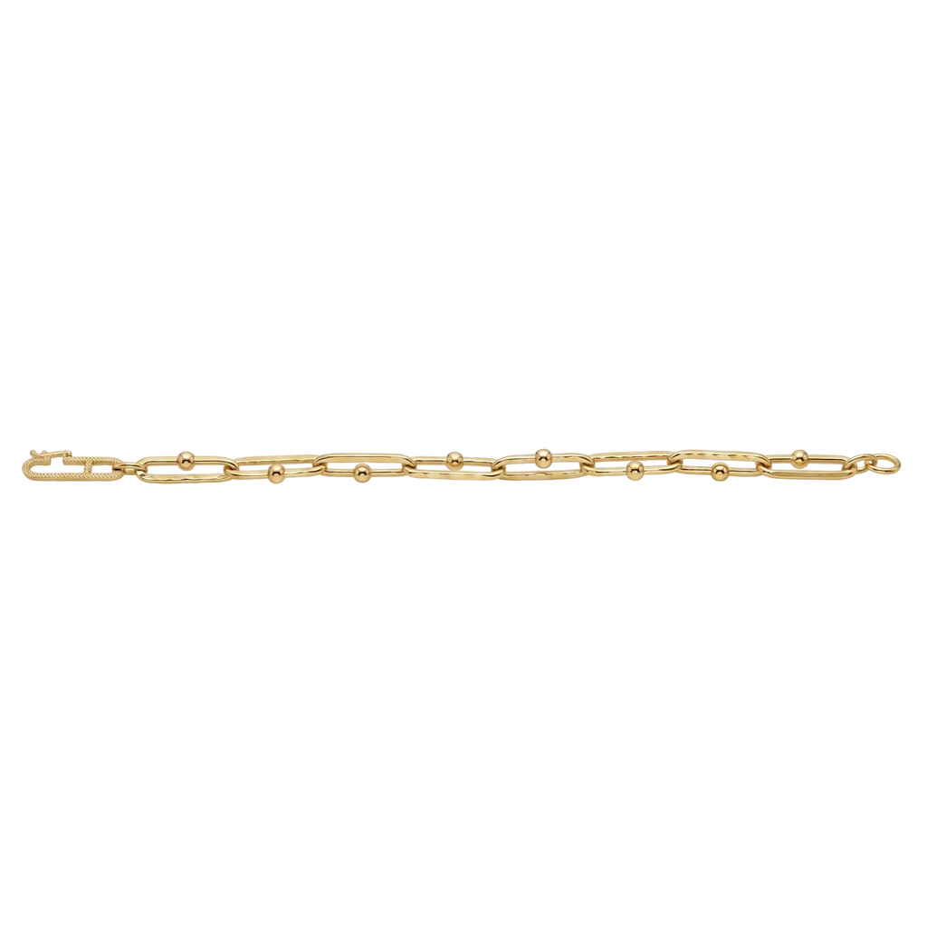 Elongated Jax Link Chain Bracelet 14K Yellow Gold