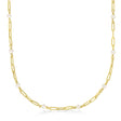 Freshwater Pearl Paperclip Pendant Necklace 14k Yellow Gold